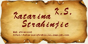 Katarina Strahinjić vizit kartica